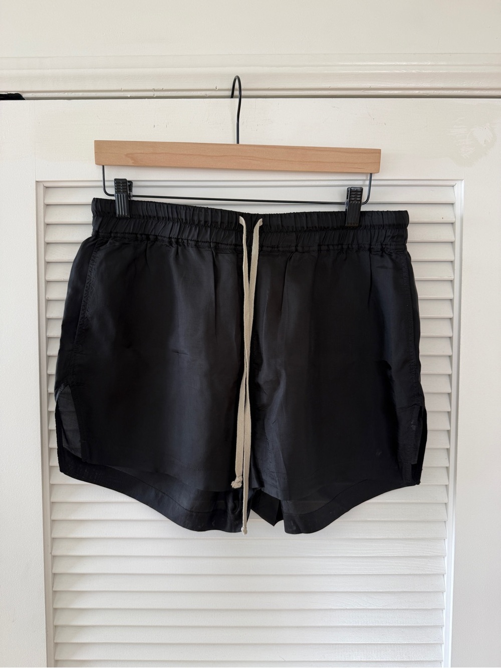 Rick Owens Black Shorts with Signature Drawcord